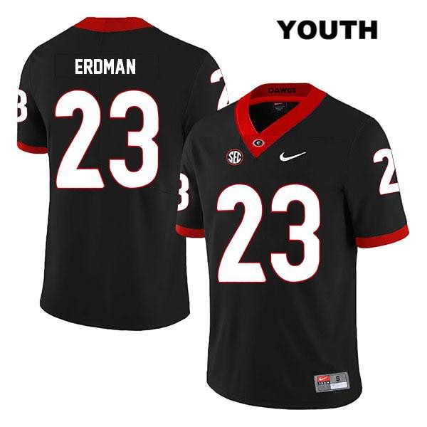 Georgia Bulldogs Youth Willie Erdman #23 NCAA Legend Authentic Black Nike Stitched College Football Jersey VPP3656CZ